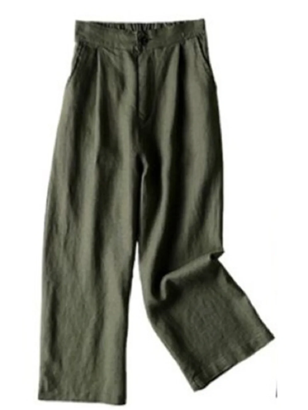 Relaxed Olive Wide-Leg Men's Chinos